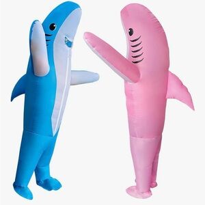 Inflatable Blue and Pink Shark Costumes